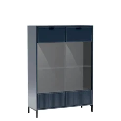 Witryny>JARSTOL Pojemna witryna do salonu LATINA indigo