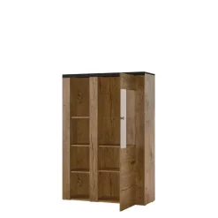 Witryny>Helvetia Pojemna witryna stojąca LARONA orzech satin