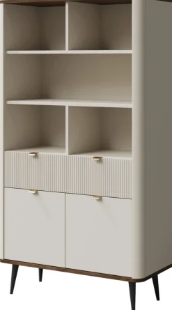 Regały Na Książki|Zestawy Mebli Do Salonu>JUREK Półotwarty regał na książki do salonu z szufladami 90 cm MIREL