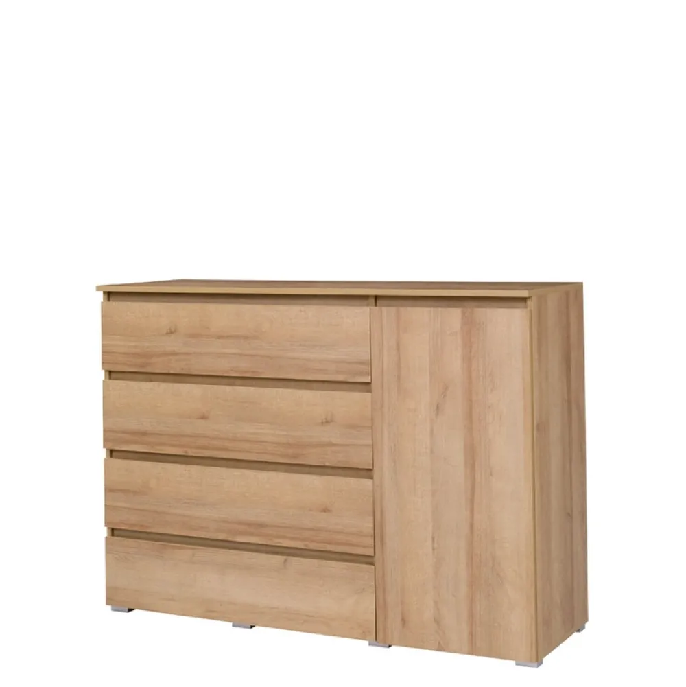 Zestawy Mebli Młodzieżowych|Komody>MARIDEX Praktyczna nowoczesna komoda z szufladami COSTA dąb riviera