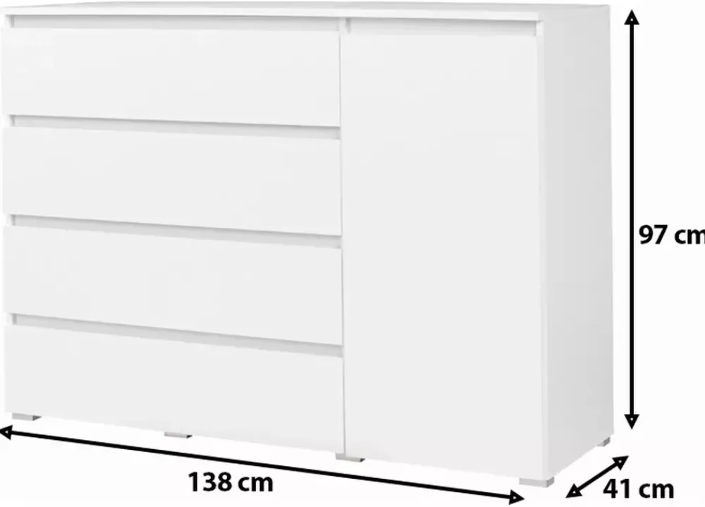 Zestawy Mebli Młodzieżowych|Komody>MARIDEX Praktyczna nowoczesna komoda z szufladami COSTA dąb riviera