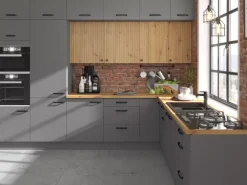 Meble Kuchenne>Lempert Praktyczny zestaw nowoczesnych mebli kuchennych NEPO antracyt dąb artisan