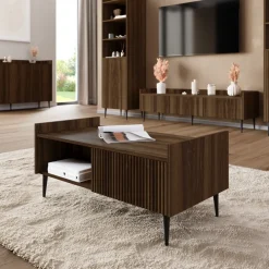 Zestawy Mebli Do Salonu|Ławy I Stoliki></noscript>JUREK Prostokątny stolik kawowy nowoczesny 100 cm ASPERO orzech