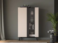 Zestawy Mebli Do Salonu|Witryny>ML Meble Przeszklona witryna do pokoju FERIO cashmere