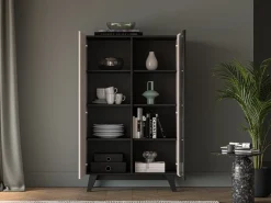 Zestawy Mebli Do Salonu|Witryny>ML Meble Przeszklona witryna do pokoju FERIO cashmere