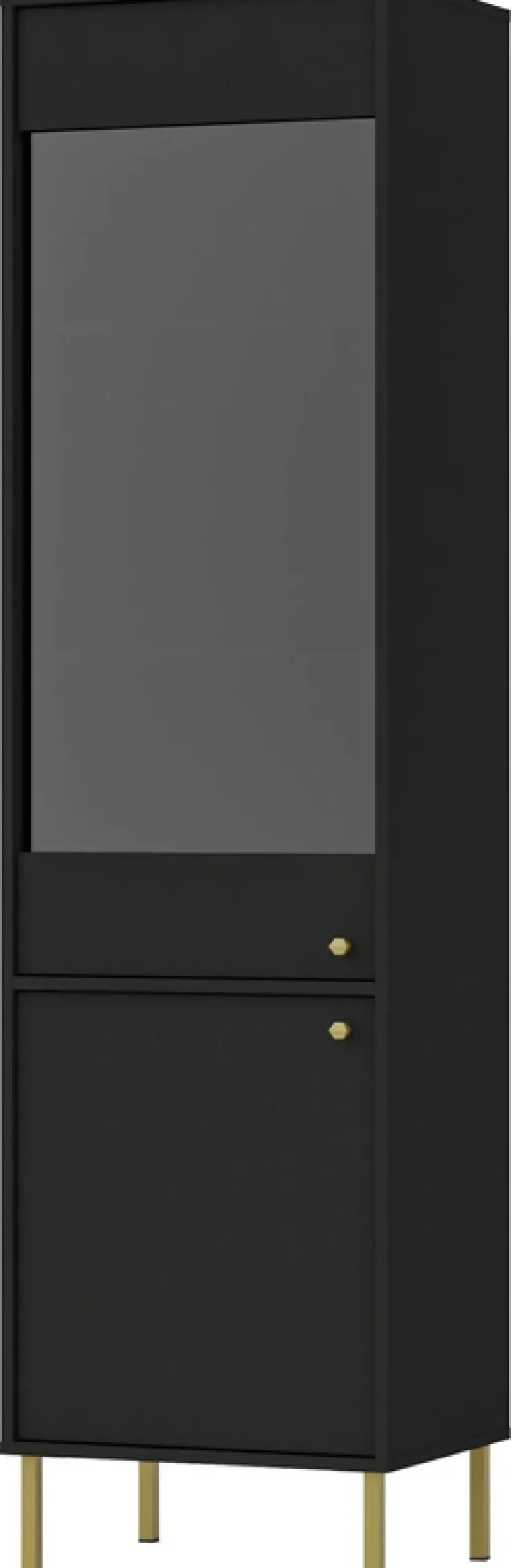 Witryny>Lempert Przeszklona witryna wysoka do salonu 52 cm TOKEN czarna czarny grafit