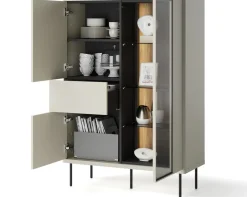 Zestawy Mebli Do Salonu|Witryny>lenart. Półwitryna do salonu 99 cm na nóżkach EPIRO z oświetleniem