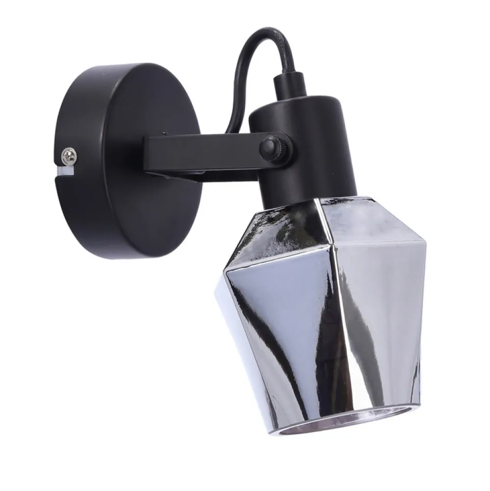 Oświetlenie Przedpokoju|Oświetlenie Jadalni>Candellux Lighting Randi lampa kinkiet czarny matowy 1x15w e14 klosz dymiony