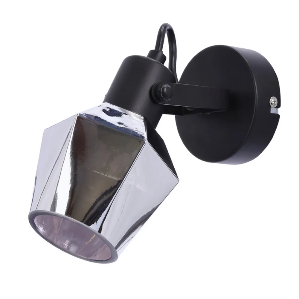 Oświetlenie Przedpokoju|Oświetlenie Jadalni>Candellux Lighting Randi lampa kinkiet czarny matowy 1x15w e14 klosz dymiony