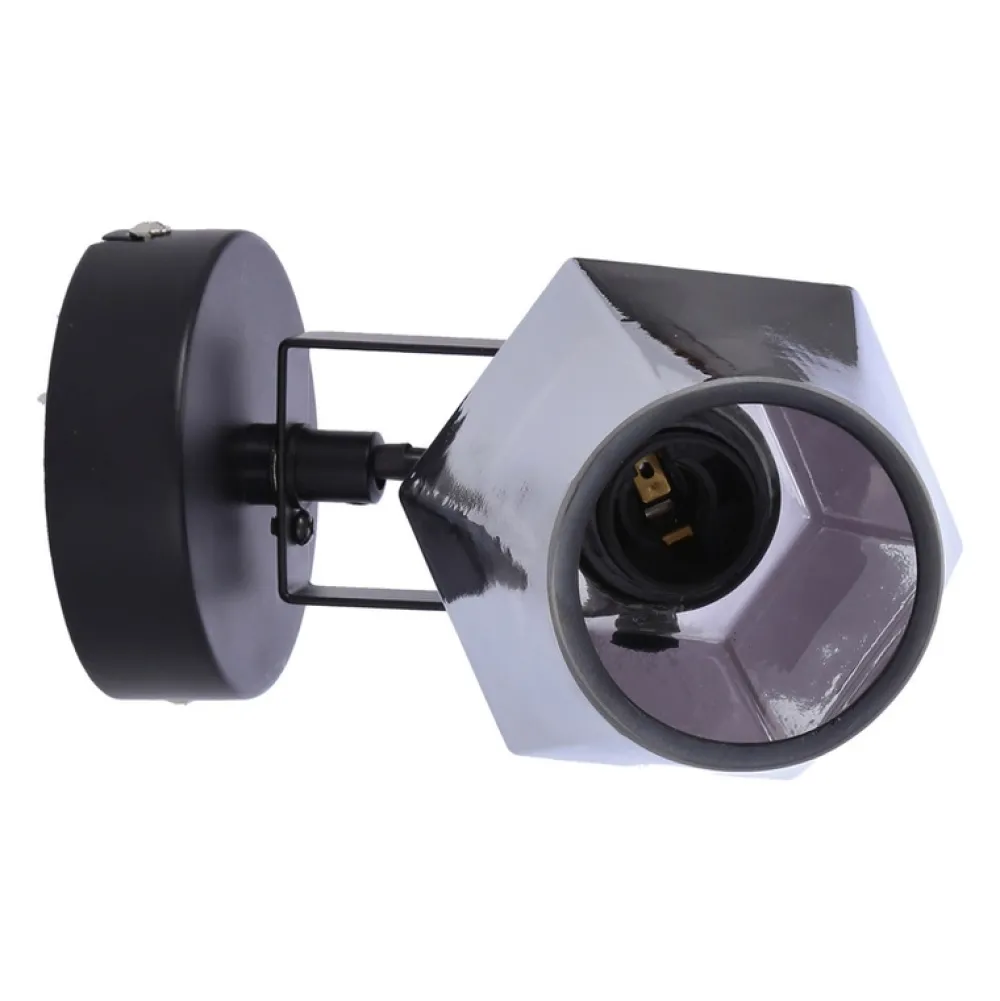 Oświetlenie Przedpokoju|Oświetlenie Jadalni>Candellux Lighting Randi lampa kinkiet czarny matowy 1x15w e14 klosz dymiony