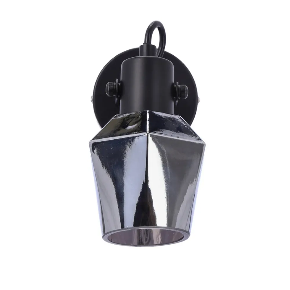 Oświetlenie Przedpokoju|Oświetlenie Jadalni>Candellux Lighting Randi lampa kinkiet czarny matowy 1x15w e14 klosz dymiony