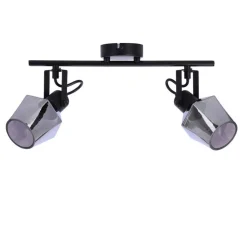 Oświetlenie Przedpokoju|Oświetlenie Jadalni>Candellux Lighting Randi lampa sufitowa listwa czarny matowy 2x15w e14 klosz dymiony