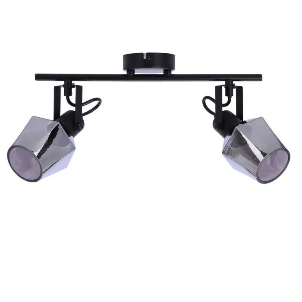 Oświetlenie Przedpokoju|Oświetlenie Jadalni>Candellux Lighting Randi lampa sufitowa listwa czarny matowy 2x15w e14 klosz dymiony