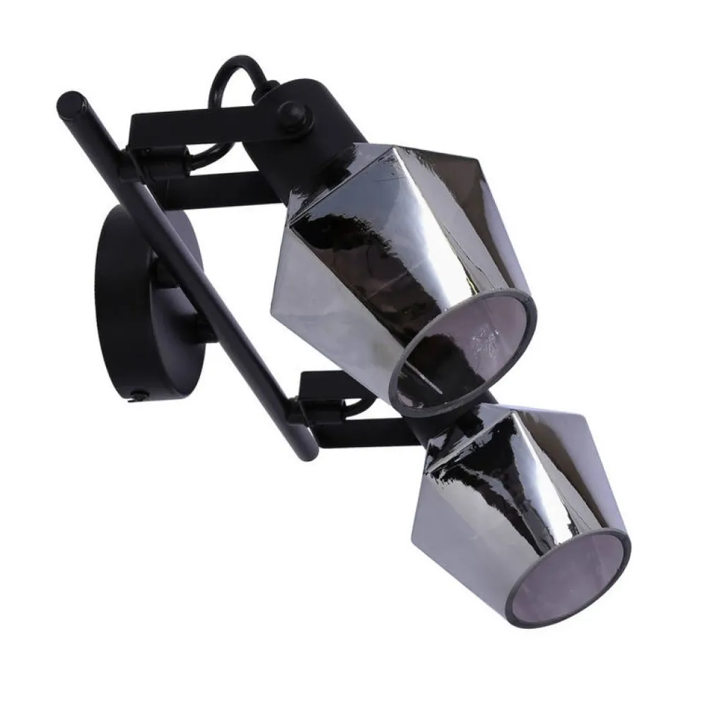 Oświetlenie Przedpokoju|Oświetlenie Jadalni>Candellux Lighting Randi lampa sufitowa listwa czarny matowy 2x15w e14 klosz dymiony