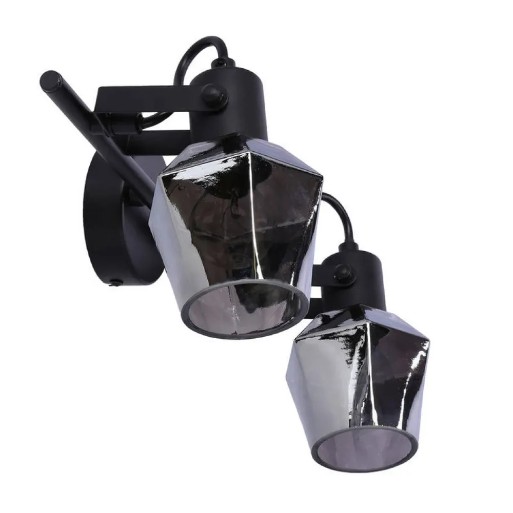 Oświetlenie Przedpokoju|Oświetlenie Jadalni>Candellux Lighting Randi lampa sufitowa listwa czarny matowy 2x15w e14 klosz dymiony