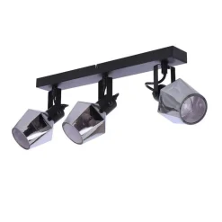 Oświetlenie Przedpokoju|Oświetlenie Sypialni>Candellux Lighting Randi lampa sufitowa listwa czarny matowy 3x15w e14 klosz dymiony