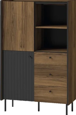 Regały Loftowe>DOLMAR Regał do salonu z trzema szufladami 90 cm PINNACLE