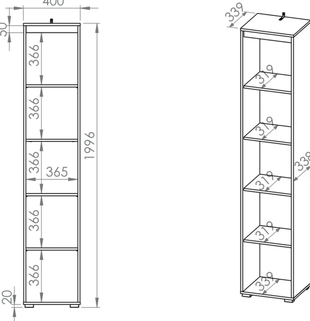 Regały Na Książki|Meble Młodzieżowe>ML Meble Regał na książki do pokoju dziennego 40 cm AVO dąb sonoma