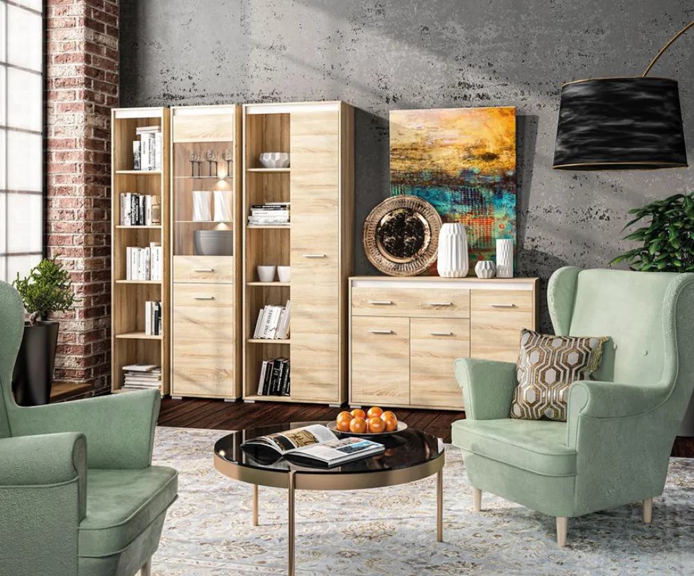 Regały Na Książki|Meble Młodzieżowe>ML Meble Regał na książki do pokoju dziennego 40 cm AVO dąb sonoma