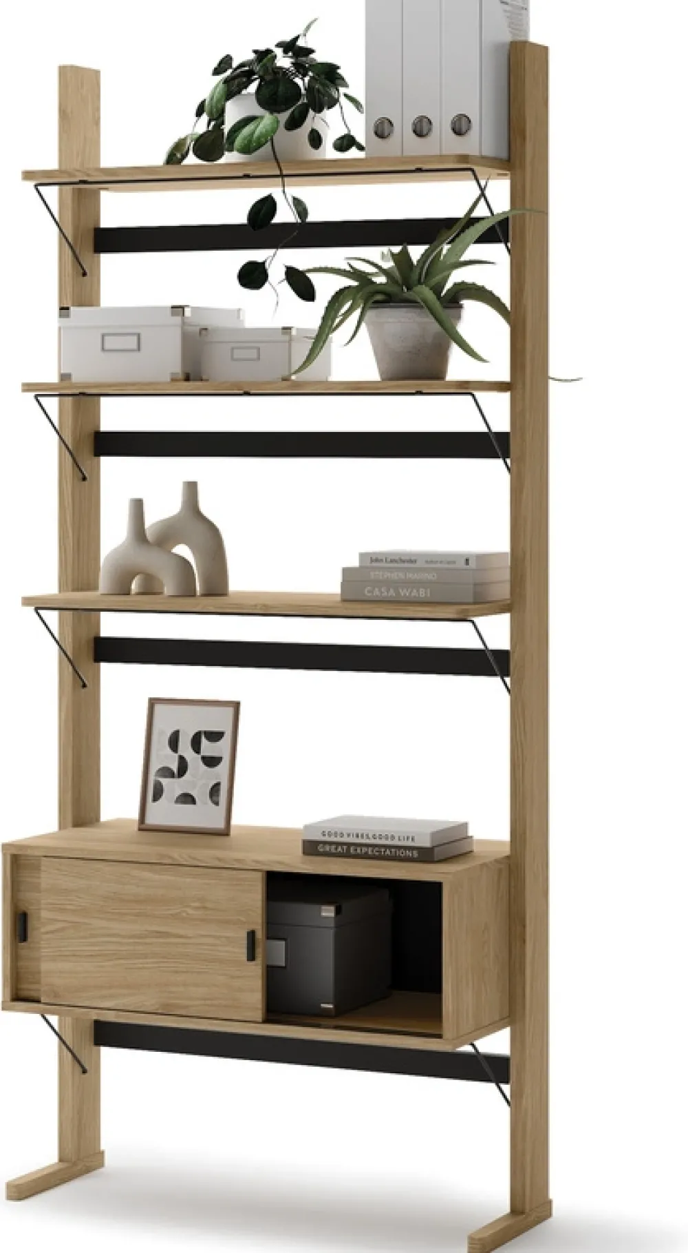 Regały Na Książki|Zestawy Mebli Młodzieżowych>lenart. Regał na książki do pokoju młodzieżowego 88cm dąb olejowany OLLIE