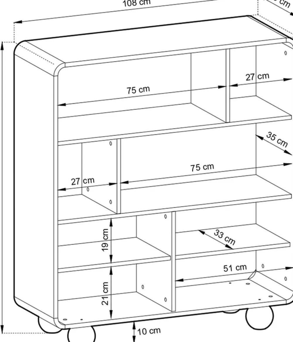 Regały Na Książki|Zestawy Mebli Do Salonu>PIASKI Regał na książki do salonu 108 cm kaszmir AVELON