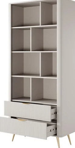 Regały Na Książki|Regały Biurowe>LASKI Regał na książki do salonu nowoczesny LEONTE kaszmir