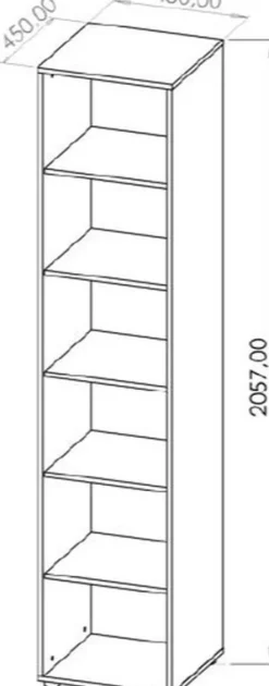 Regały Na Książki|Regały Biurowe>GiB Meble Regał na książki z półkami do pokoju 45 cm MAXIDO kaszmir