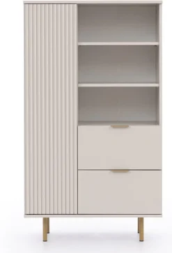 Regały Na Książki|Zestawy Mebli Do Salonu>GiB Meble Regał na książki z szufladami 80 cm NAMASTE kaszmir