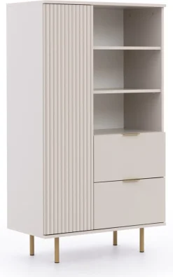 Regały Na Książki|Zestawy Mebli Do Salonu></noscript>GiB Meble Regał na książki z szufladami 80 cm NAMASTE kaszmir