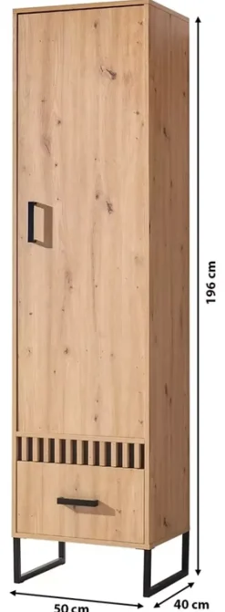 Regały Loftowe|Zestawy Mebli Młodzieżowych></noscript>DOMEL Regał w stylu nowoczesnym LAMELIX dąb artisan