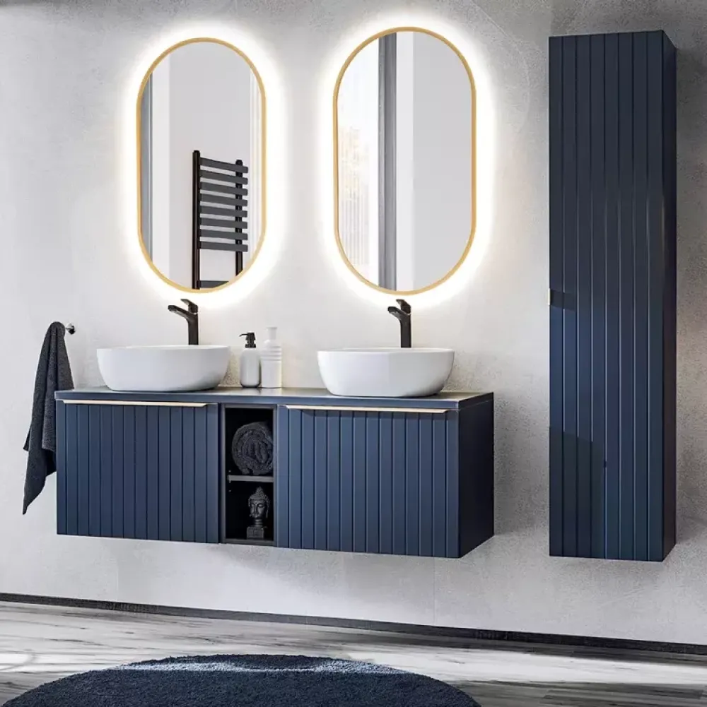 Meble Łazienkowe|Szafki Łazienkowe>COMAD Regał wiszący do łazienki granatowy SANTELI