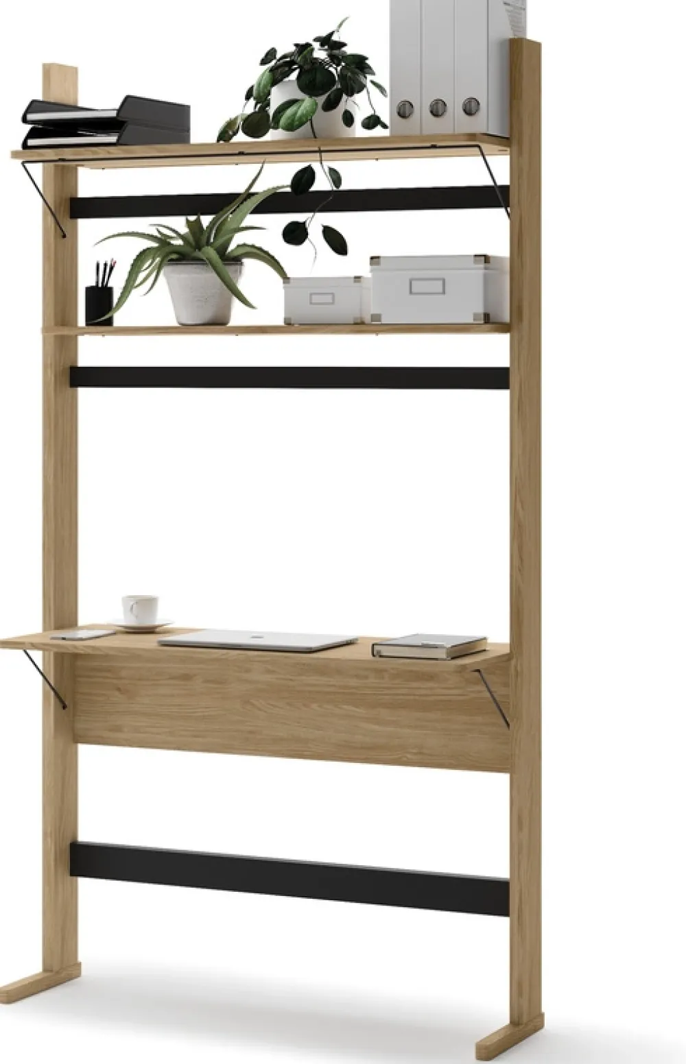 Regały Na Książki|Zestawy Mebli Młodzieżowych>lenart. Regał z biurkiem 108 cm do pokoju młodzieżowego dąb olejowany OLLIE