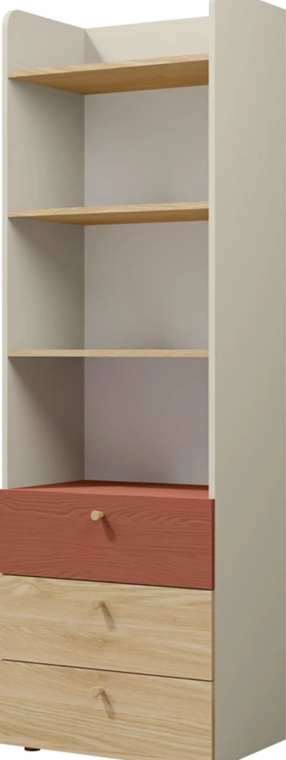 Zestawy Mebli Młodzieżowych>JUREK Regał z szufladami do pokoju młodzieżowego 60 cm YOKO