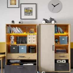 Meble Młodzieżowe|Zestawy Mebli Młodzieżowych></noscript>lenart. Regał z szufladami do pokoju młodzieżowego 90 cm QUBIC