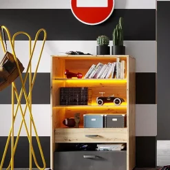 Meble Młodzieżowe|Zestawy Mebli Młodzieżowych></noscript>lenart. Regał z szufladami do pokoju młodzieżowego 90 cm QUBIC