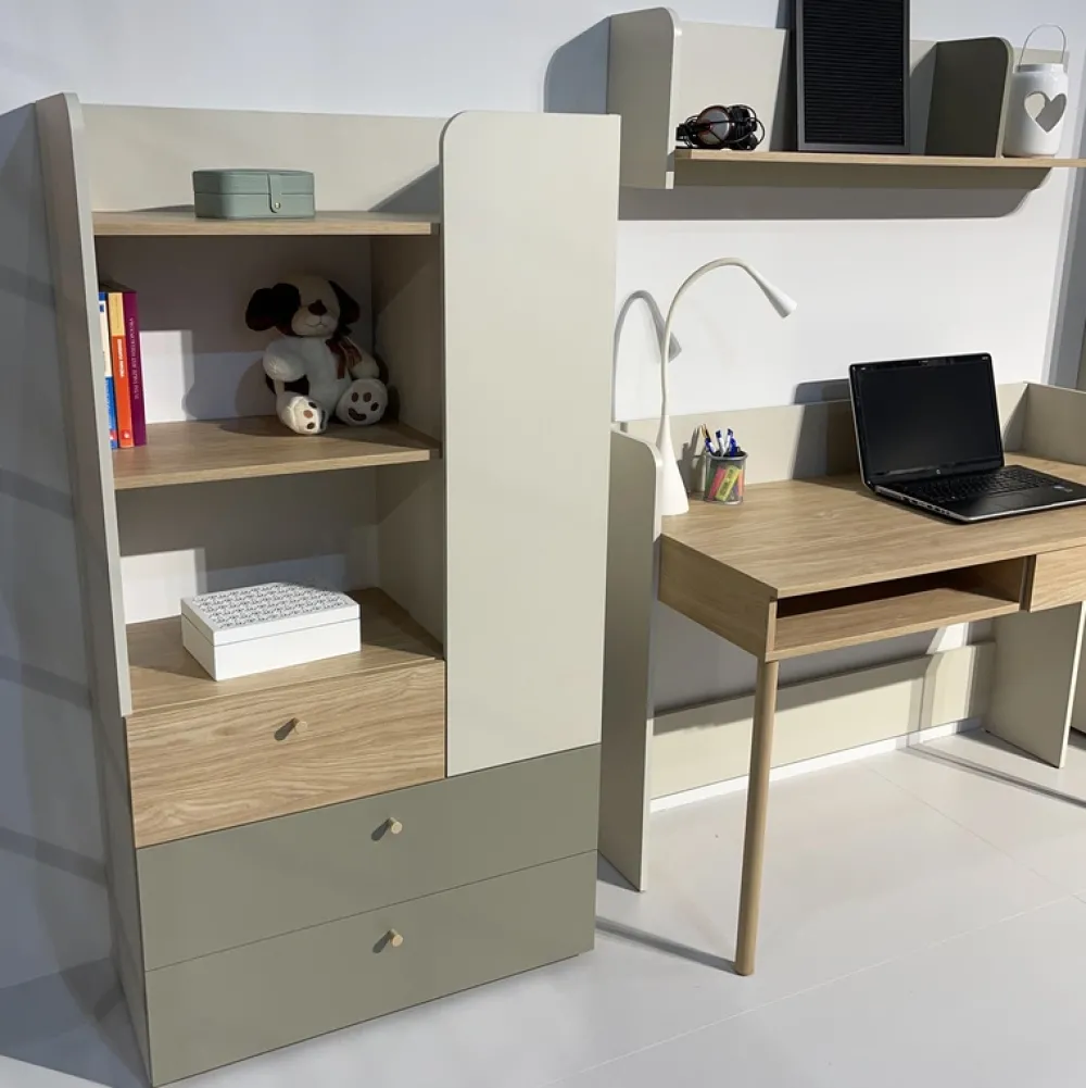 Zestawy Mebli Młodzieżowych>JUREK Regał z szufladami i drzwiami do pokoju nastolatka 80 cm YOKO