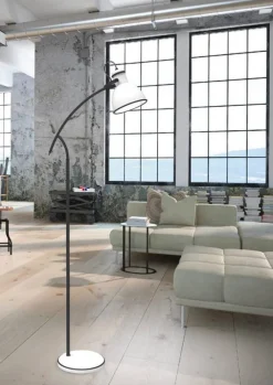 Oświetlenie Jadalni|Oświetlenie Sypialni>Candellux Lighting Regulowana lampa podłogowa Zumba czarno-biała