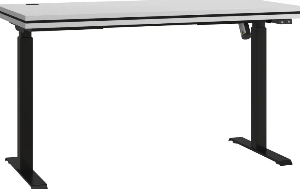 Biurka>Lempert Regulowane elektrycznie biurko białe MULL 138x67 cm metalowe nogi