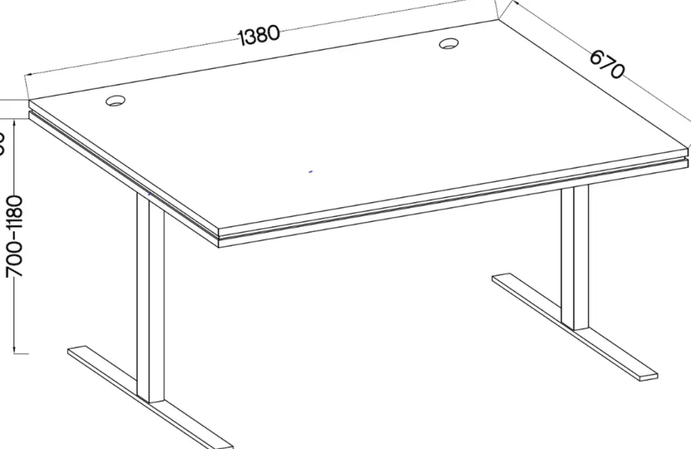 Biurka>Lempert Regulowane elektrycznie biurko białe MULL 138x67 cm metalowe nogi