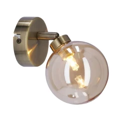 Oświetlenie Przedpokoju|Oświetlenie Jadalni>Candellux Lighting Rodia lampa kinkiet patynowy 1x40w g9 klosz bursztynowy