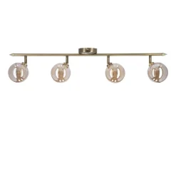 Oświetlenie Przedpokoju|Oświetlenie Jadalni>Candellux Lighting Rodia lampa sufitowa listwa patynowy 4x40w g9 klosz bursztynowy