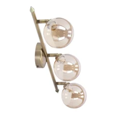 Oświetlenie Przedpokoju|Oświetlenie Jadalni></noscript>Candellux Lighting Rodia lampa sufitowa listwa patynowy 3x40w g9 klosz bursztynowy