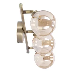 Oświetlenie Przedpokoju|Oświetlenie Jadalni></noscript>Candellux Lighting Rodia lampa sufitowa listwa patynowy 3x40w g9 klosz bursztynowy