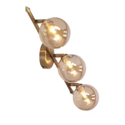 Oświetlenie Przedpokoju|Oświetlenie Jadalni></noscript>Candellux Lighting Rodia lampa sufitowa listwa patynowy 3x40w g9 klosz bursztynowy