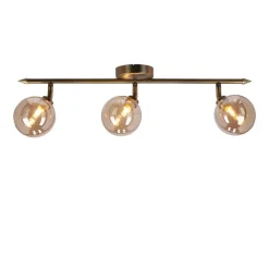 Oświetlenie Przedpokoju|Oświetlenie Jadalni></noscript>Candellux Lighting Rodia lampa sufitowa listwa patynowy 3x40w g9 klosz bursztynowy