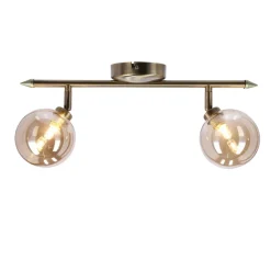 Oświetlenie Przedpokoju|Oświetlenie Jadalni>Candellux Lighting Rodia lampa sufitowa listwa patynowy 2x40w g9 klosz bursztynowy