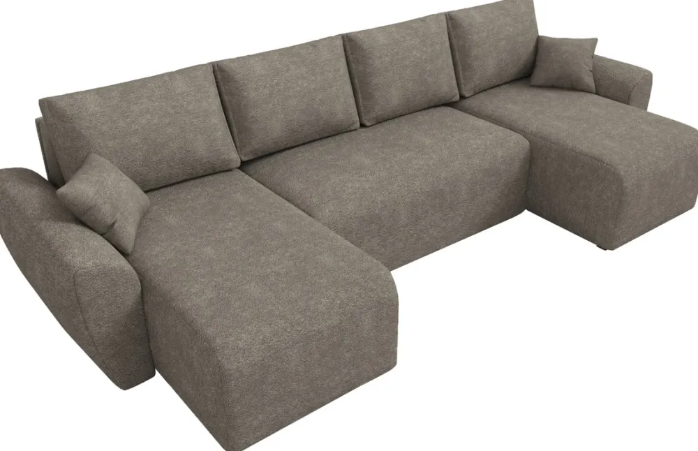 Narożniki>IZABELLA MEBLE Rogówka boucle w kształcie u z funkcją spania ROTTERDAM U