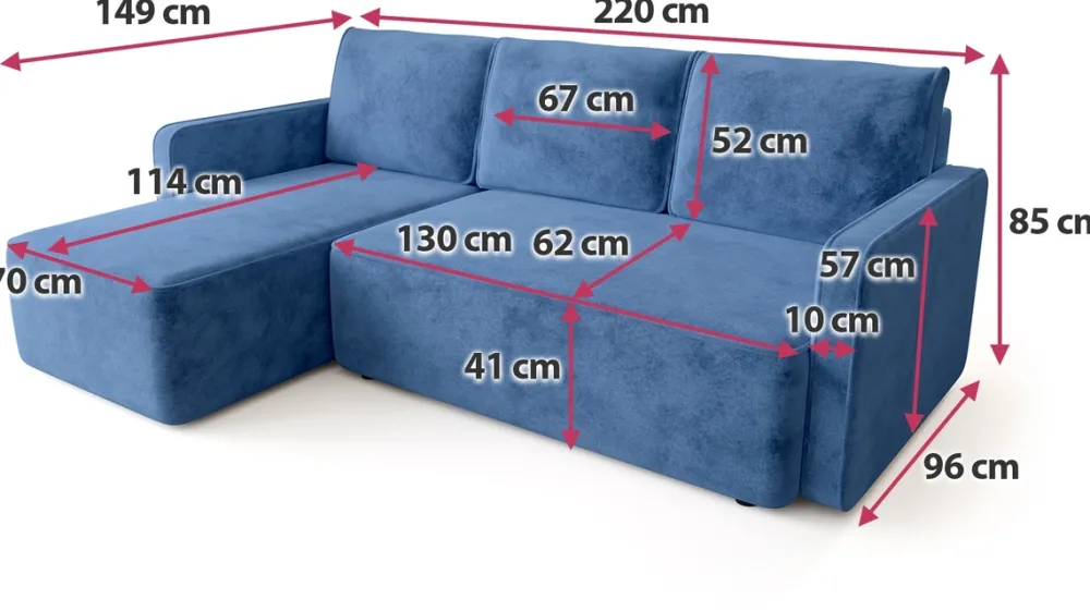 Meble Dla Dzieci|Meble Młodzieżowe>BROMARKT Rogówka do salonu z pojemnikiem i funkcją spania QULIO