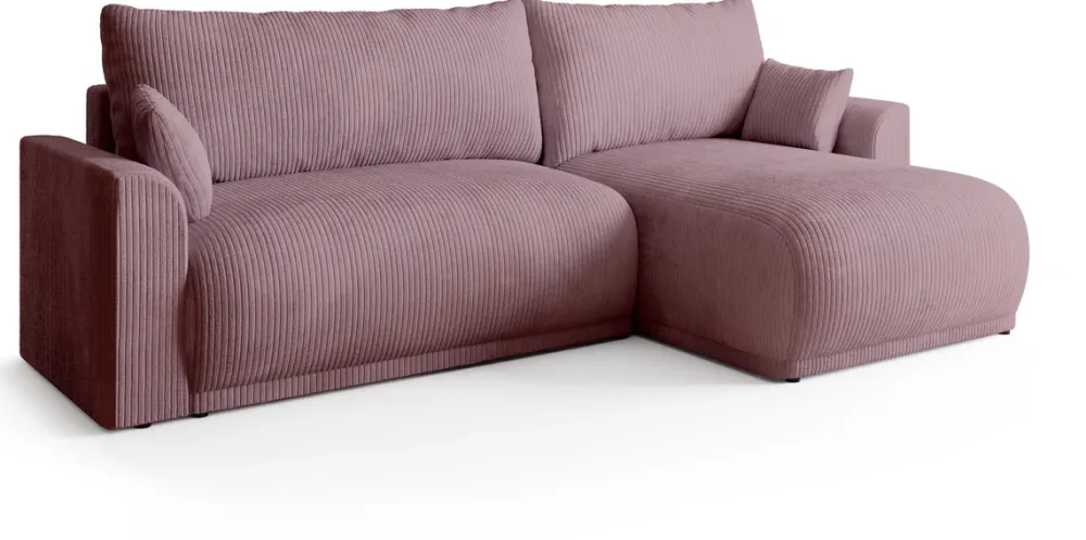 Narożniki|Meble Dla Dzieci>BROMARKT Rogówka do salonu z pojemnikiem i funkcją spania MORENO różowy