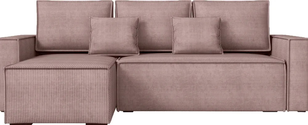 Narożniki>IZABELLA MEBLE Różowa rozkładana rogówka z funkcją spania DEXTER